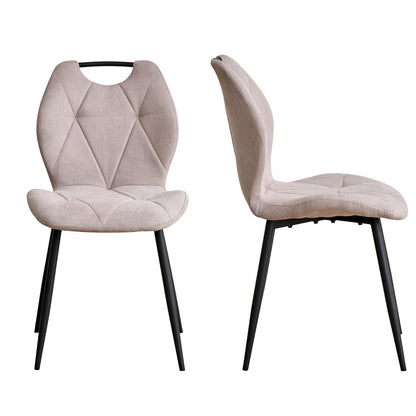 Gepolsterte Esszimmerstühle im skandinavischen Stil – Beige 2er-Set
