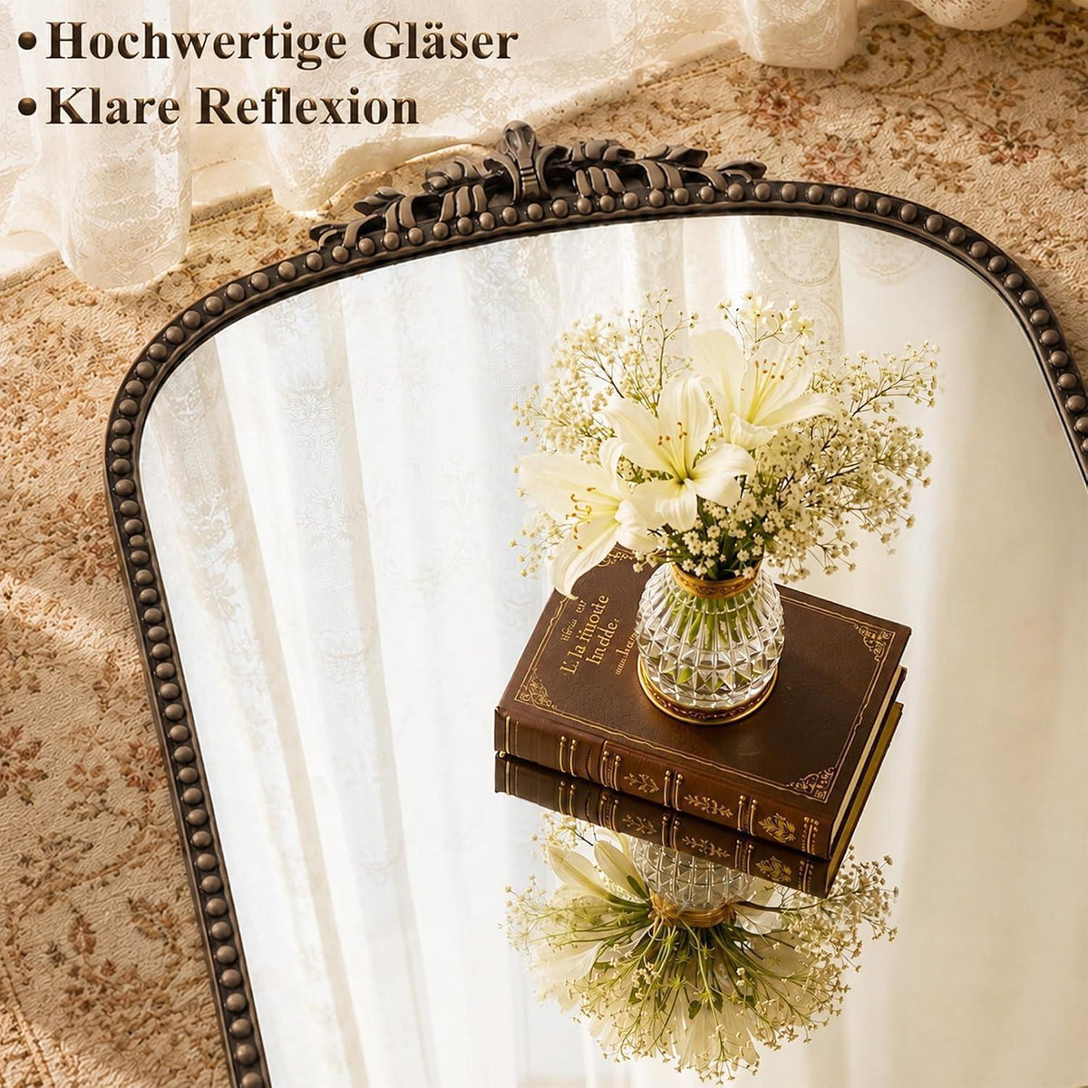Großer Ganzkörperspiegel mit Bronze-Rahmen & HD Glas