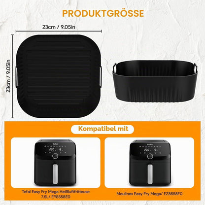 Silikonform für Heißluftfritteuse – 2er Set, 24 cm