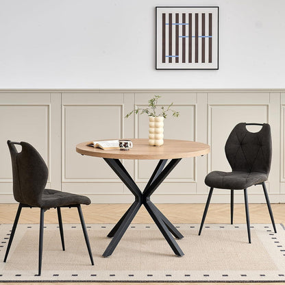 Gepolsterte Esszimmerstühle 2er-Set, skandinavischer Stil Schwarz