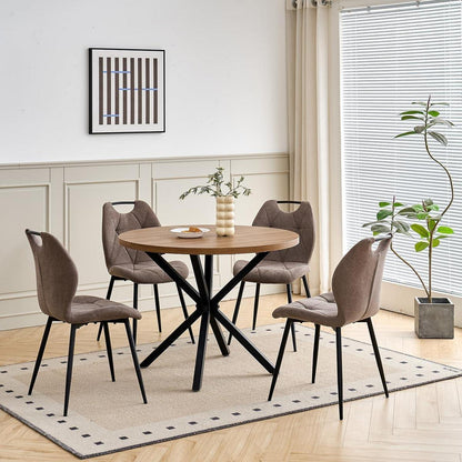 Gepolsterte Esszimmerstühle Set 6 – Braun, Skandinavisch