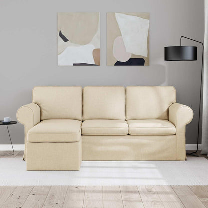 Ecksofa L-Form Creme 160 cm – Modernes Wohnzimmer Sofa
