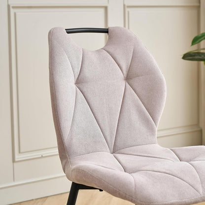 Gepolsterte Esszimmerstühle im skandinavischen Stil, Beige (8er-Set)