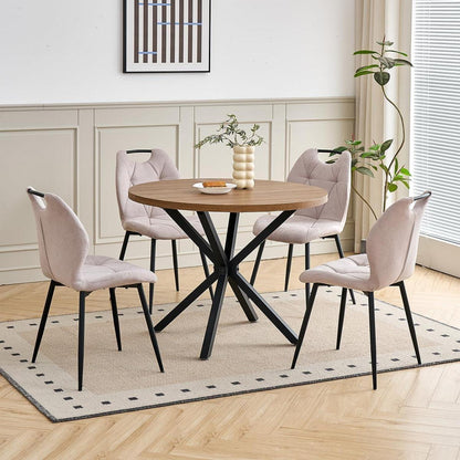 Gepolsterte Esszimmerstühle Set 6 – Skandinavischer Stil Beige
