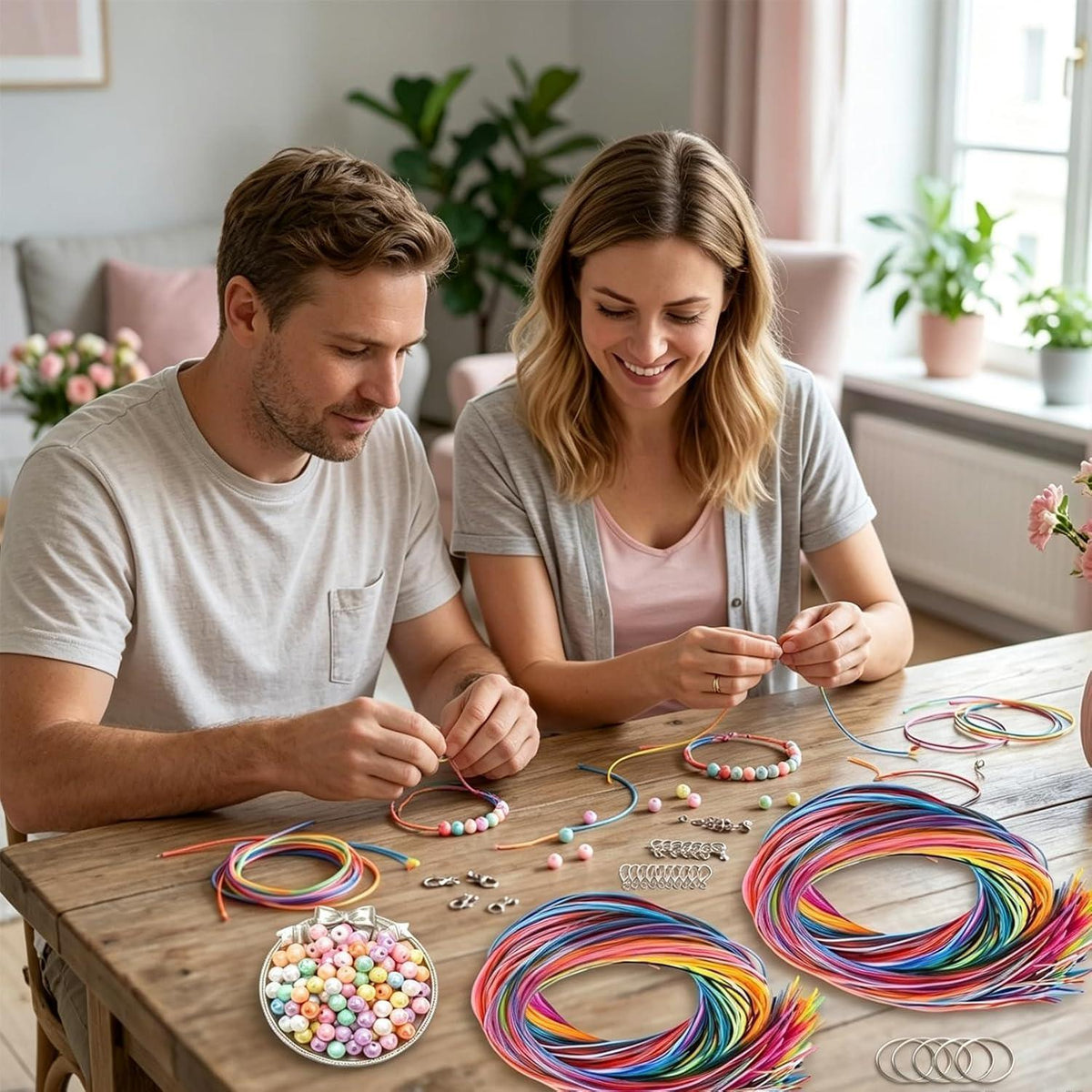 Scoubidou Bänder Set 85tlg. zum Basteln & Schlüsselanhänger