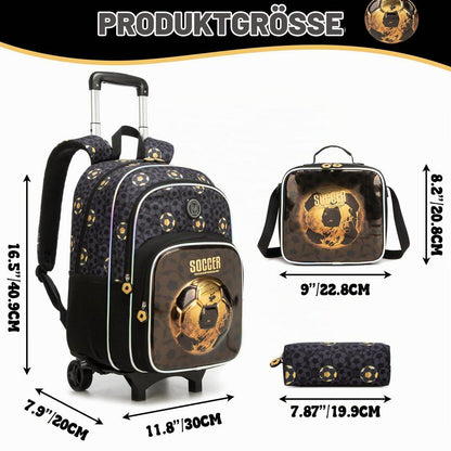 Schulrucksack Trolley Jungen Fußball – 5-teiliges Set