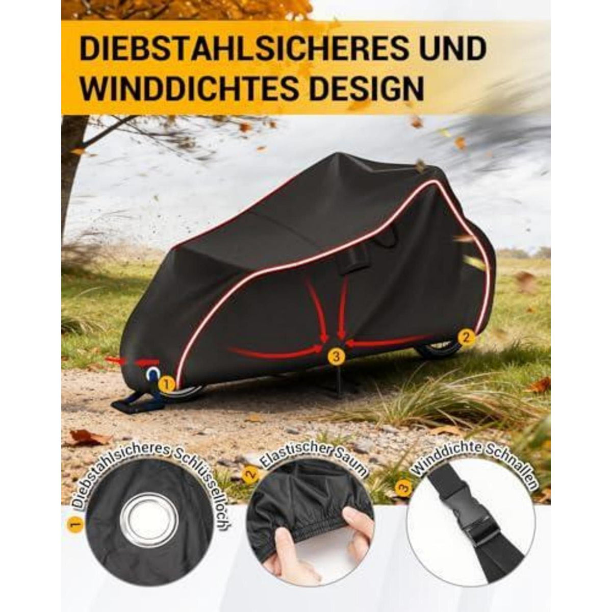 Wasserdichte Lastenrad Abdeckung 285x75x120cm