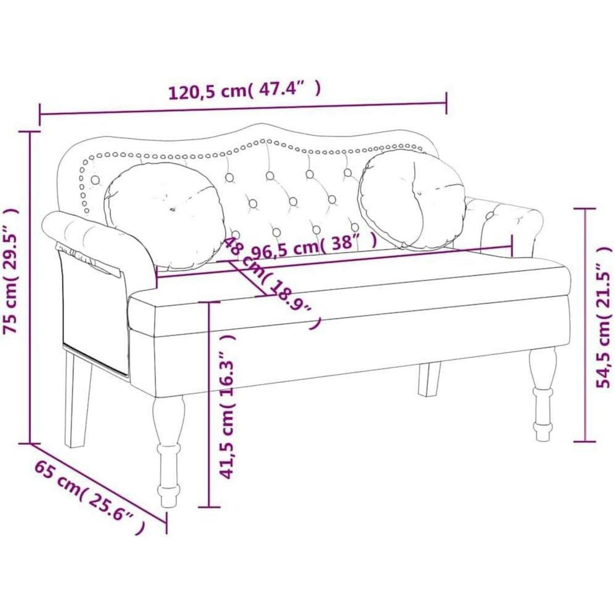 Sitzbank 2-Sitzer mit Kissen, Gelb – Modernes Samtsofa für Wohnzimmer