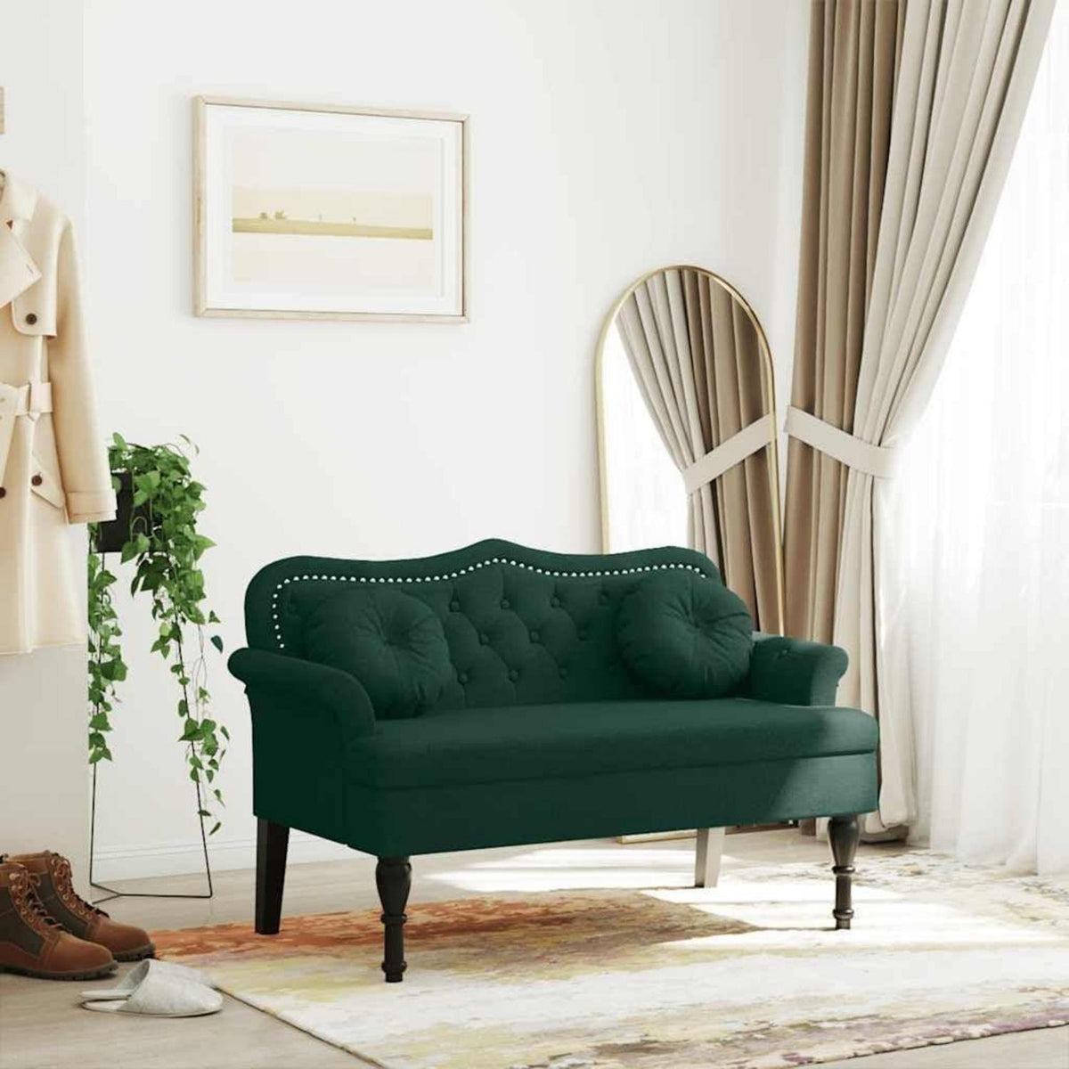 2-Sitzer Samtsofa Dunkelgrün – Modernes Polstersofa für Wohnzimmer