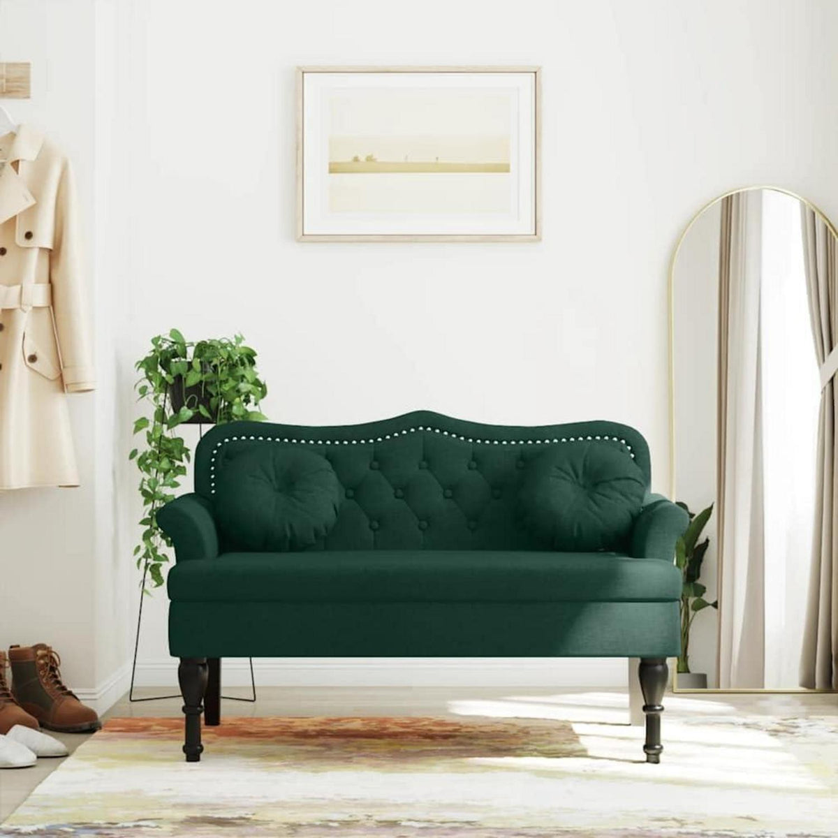 2-Sitzer Samtsofa Dunkelgrün – Modernes Polstersofa für Wohnzimmer