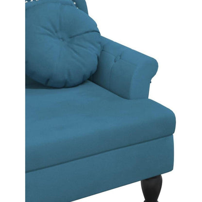 Sitzbank 2-Sitzer mit Kissen, Samtoptik Blau – Modernes Polstersofa