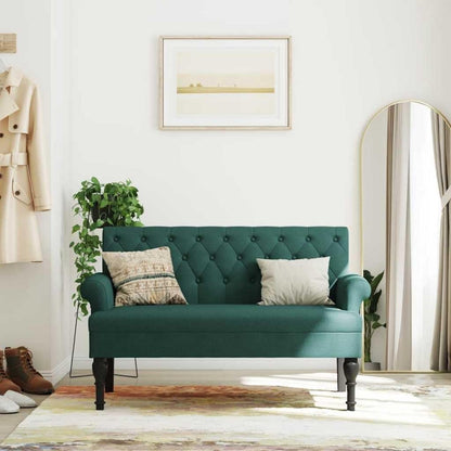 Retro 2-Sitzer Sofa Dunkelgrün – Bequeme Loveseat für Wohnzimmer