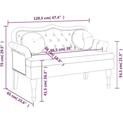Sitzbank 2-Sitzer mit Kissen, Weinrot, Samtoptik & Modernes Design
