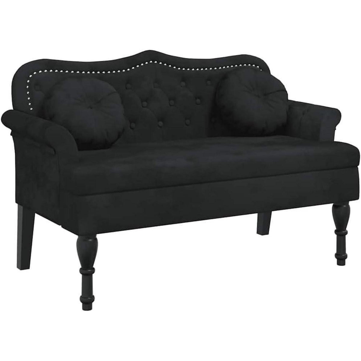 2-Sitzer Samtsofa Loveseat Schwarz – Modernes Polstersofa