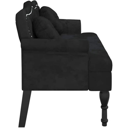 2-Sitzer Samtsofa Loveseat Schwarz – Modernes Polstersofa