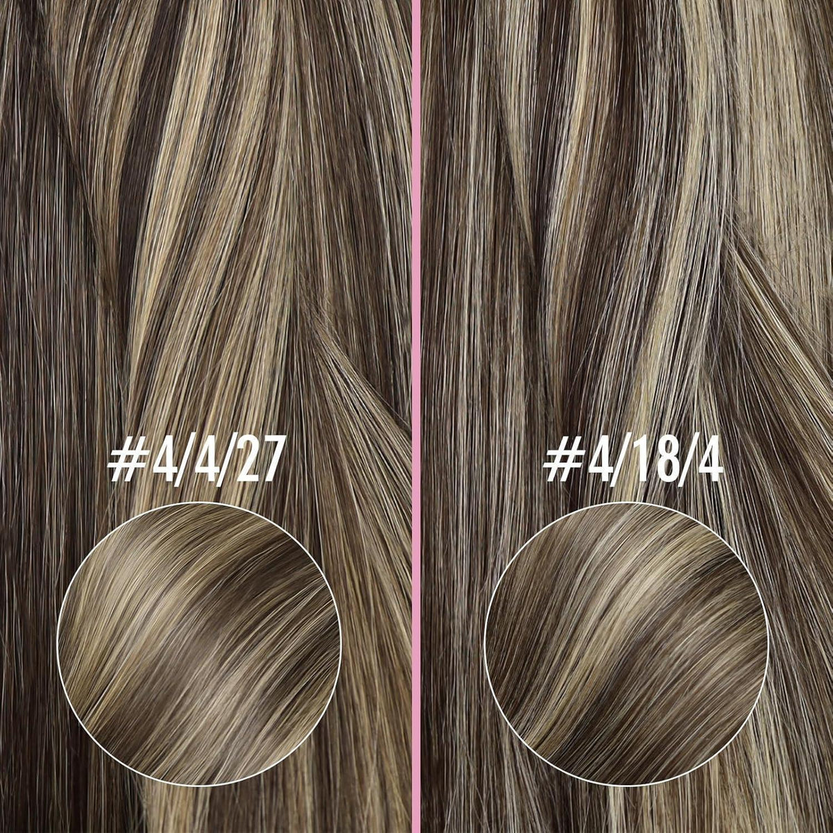 Nano Ring Extensions Braun Ombre Blond Echthaar 40cm