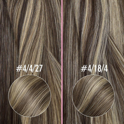 Nano Ring Extensions Braun Ombre Blond Echthaar 40cm
