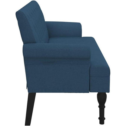 2-Sitzer Sofa Retro-Stil Blau – Bequeme Loveseat für Wohnzimmer