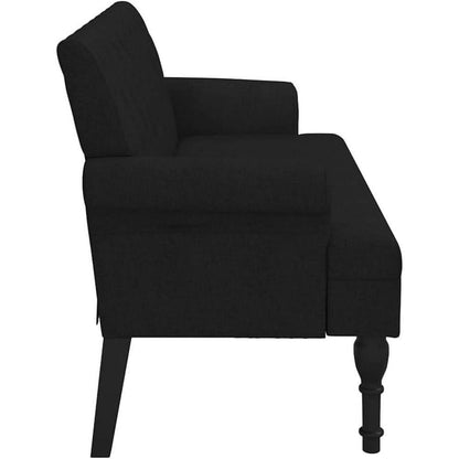 2-Sitzer Sofa Retro-Stil Schwarz – Bequeme Loveseat für Wohnzimmer