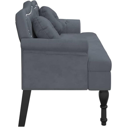 2-Sitzer Samt Sofa Dunkelgrau – Bequeme Couch für Wohnzimmer