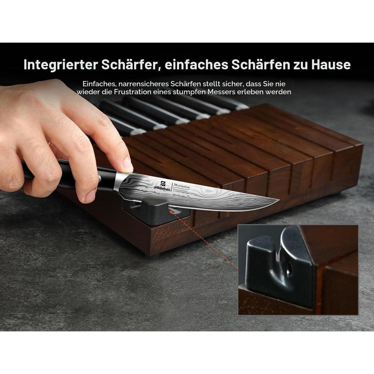 8-teiliges Steakmesser-Set aus Damaststahl mit Organizer
