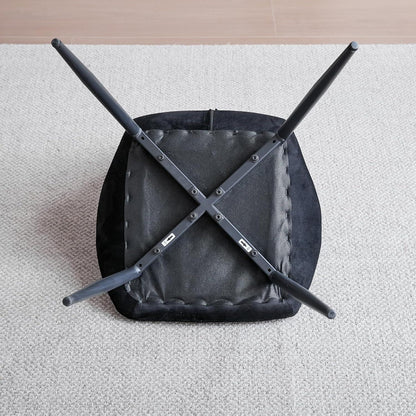 Rundes Esszimmer-Set 100cm mit 4 modernen Leinenstühlen