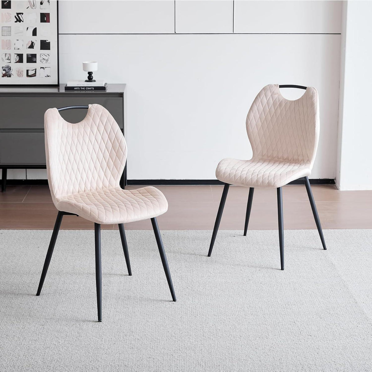 Esszimmer-Set 140cm | Quadratischer Tisch + 4 Leinenstühle