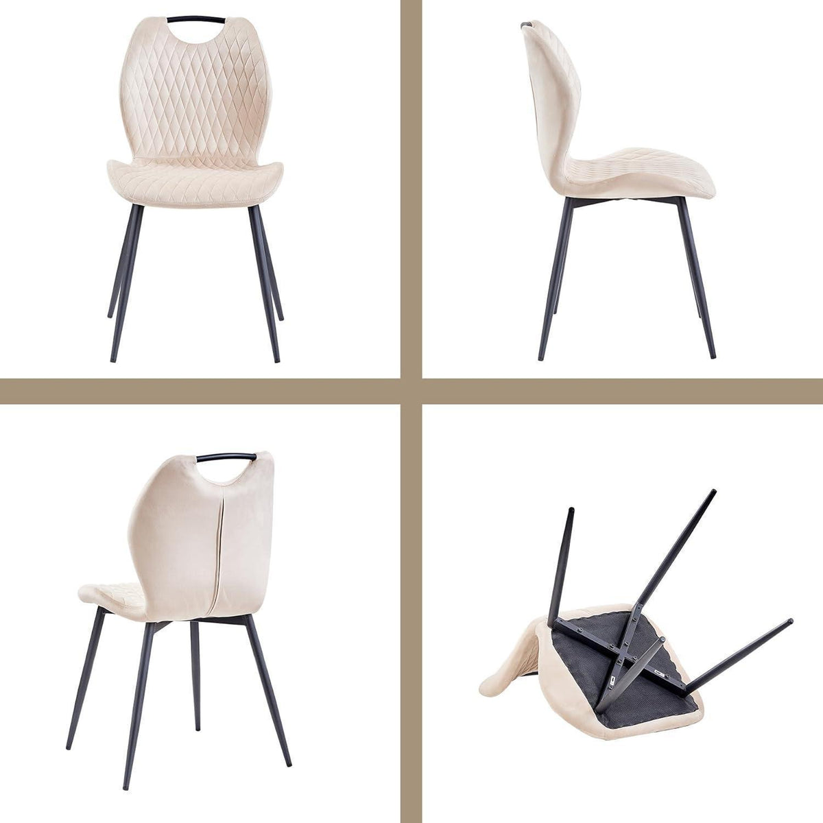 Rundes Esszimmer-Set 100cm | Tisch + 4 Moderne Stühle