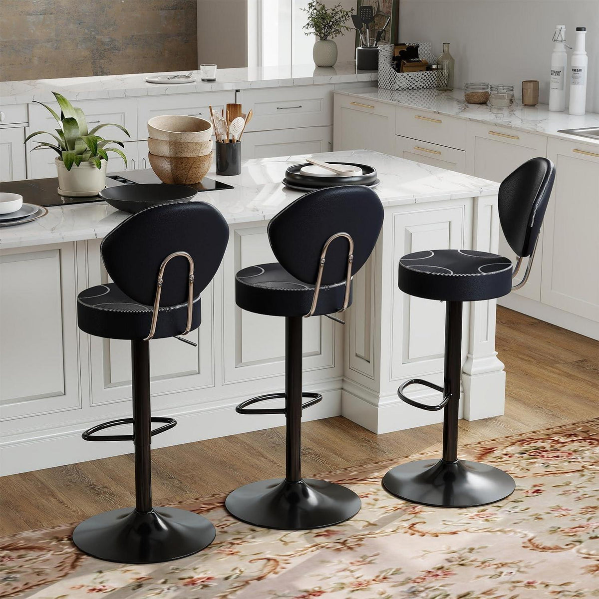 Barhocker Set 3er – Höhenverstellbar & 360° Drehbar