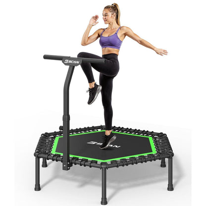 Fitness Trampolin Indoor mit verstellbarem Griff & Gummiseilen