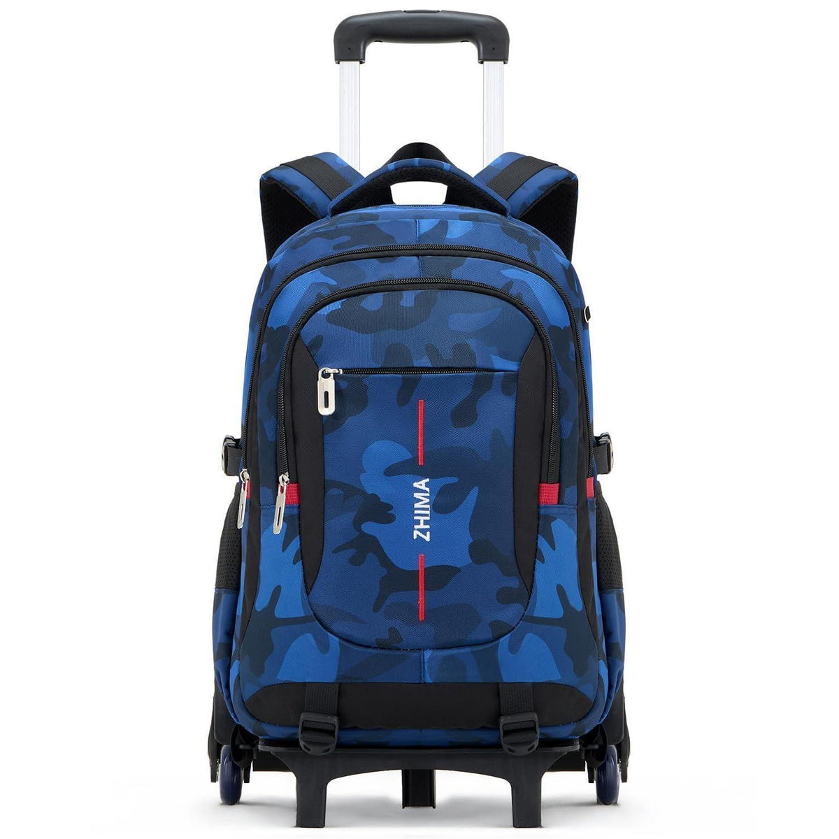 Schultrolley Rucksack Jungen Abnehmbar 6 Räder Tarn Blau 15,6"
