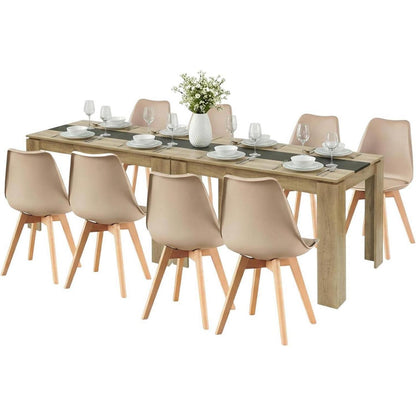 Esszimmergruppe für 8 Personen – Holztisch & 8 Stühle
