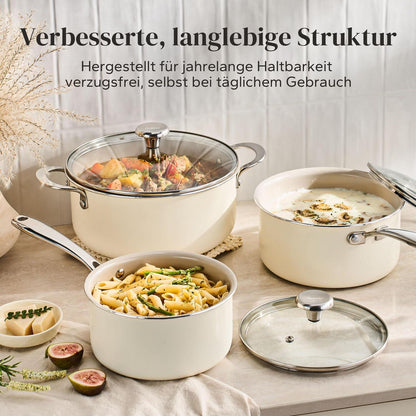 6-teiliges Keramik Topfset Induktion – Beige