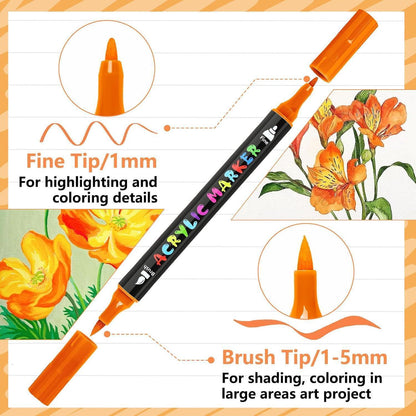 60 Acryl Marker Stifte Set | Wasserfest & Vielseitig zum Basteln