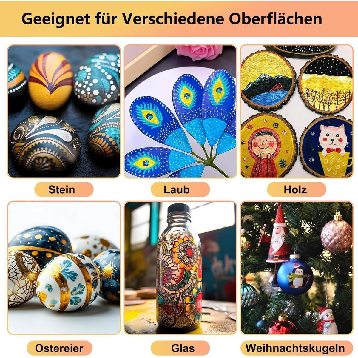 60 Acryl Marker Stifte Set | Wasserfest & Vielseitig zum Basteln