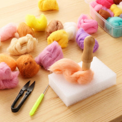 Filzset mit 72 Farben & Zubehör für Tierfiguren & Handarbeiten