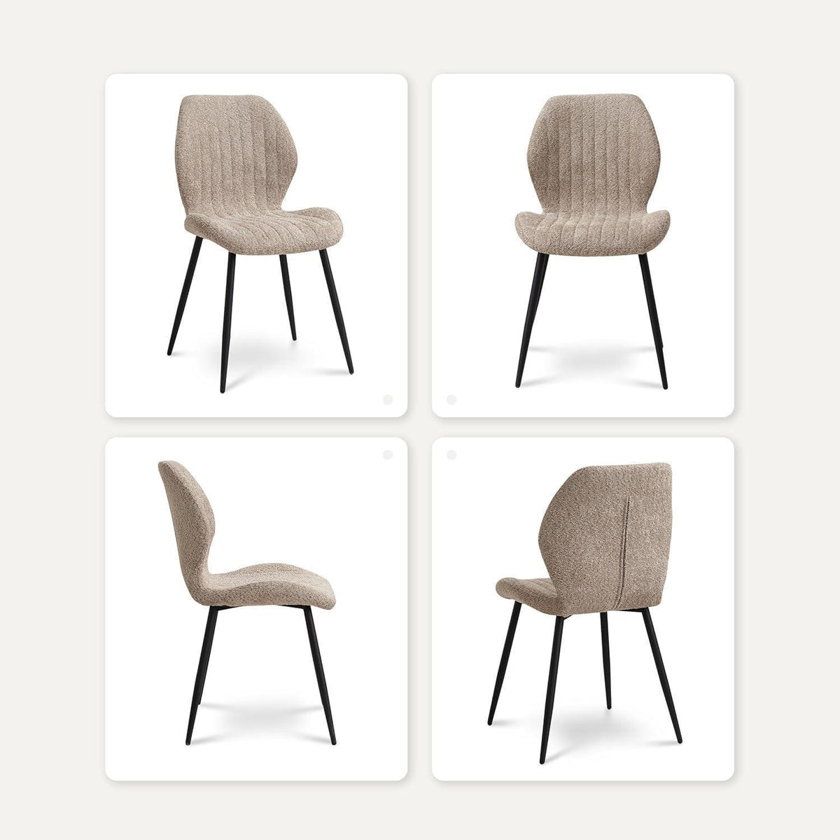 6er Set Esszimmerstühle Modern Braun mit Streifenmuster