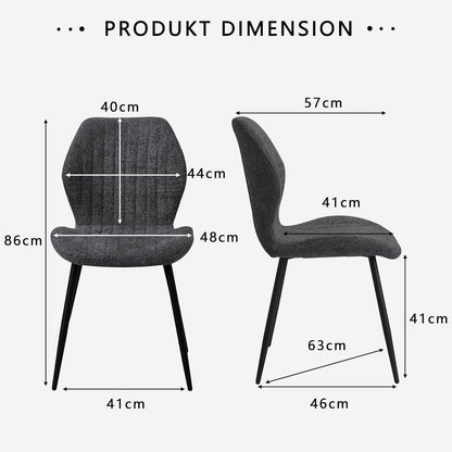 6er Set Esszimmerstühle Modern Schwarz Streifenmuster