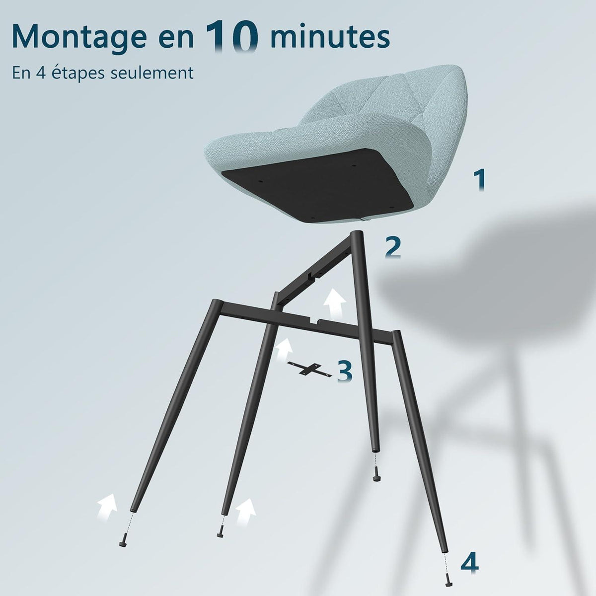 6 Esszimmerstühle Mintgrün, Modern & Gepolstert