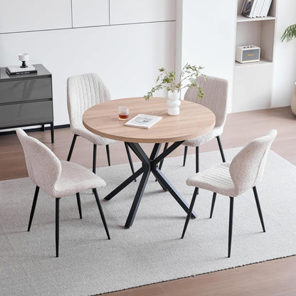 2er Set Esszimmerstühle Modern Beige Streifenmuster