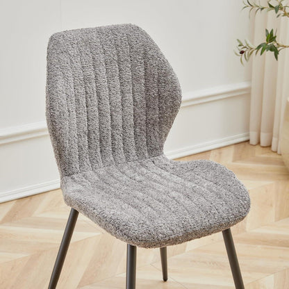 8 Esszimmerstühle Grau, Modern & Bequem mit Streifenmuster