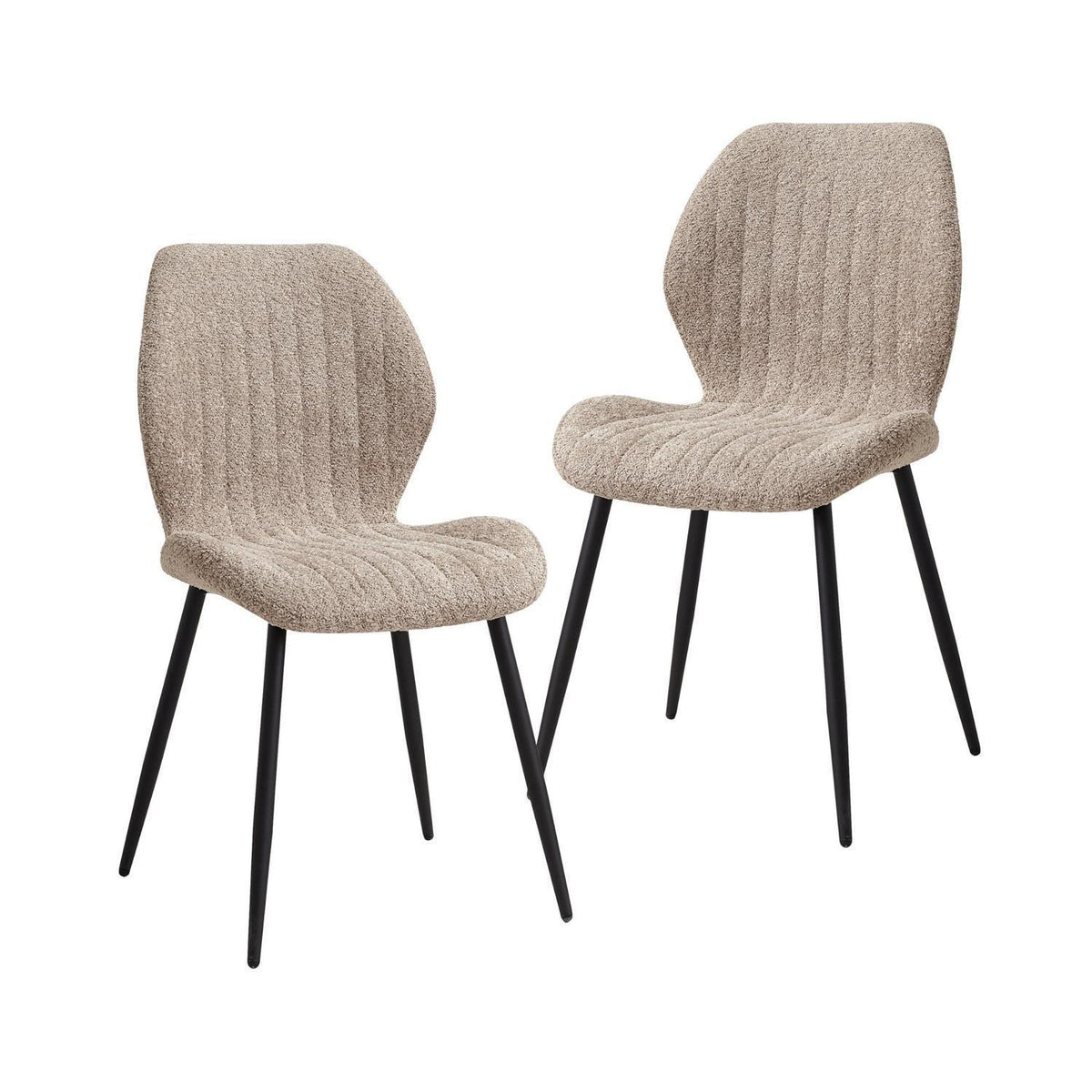 2er Set Esszimmerstühle Modern Braun mit Streifenmuster