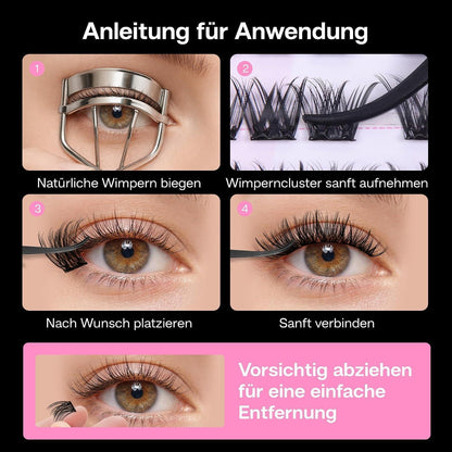 Selbstklebende Wimpern Extensions D Curl Wispy – Wiederverwendbar & Ohne Kleber