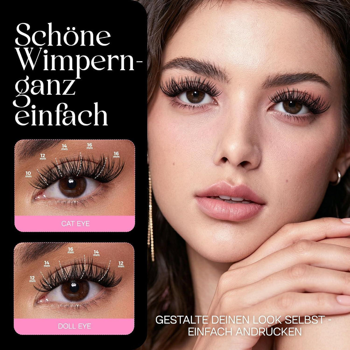 Selbstklebende Wimpern Extensions 216 Pcs D Curl Wispy