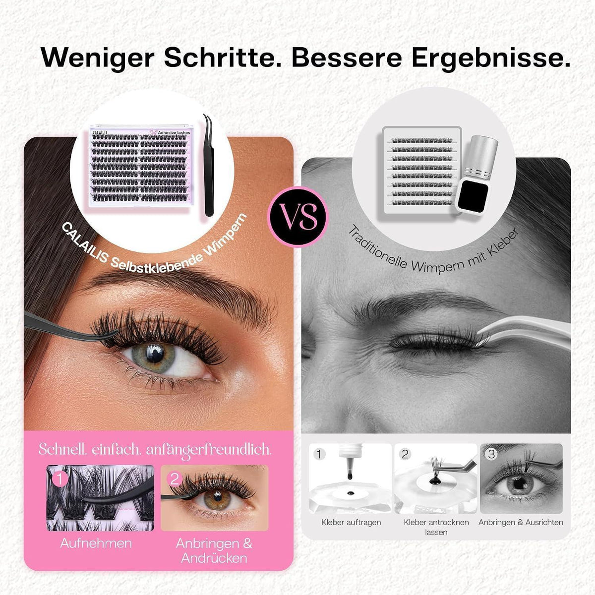 Selbstklebende Wimpern Extensions 216 Pcs D Curl Wispy