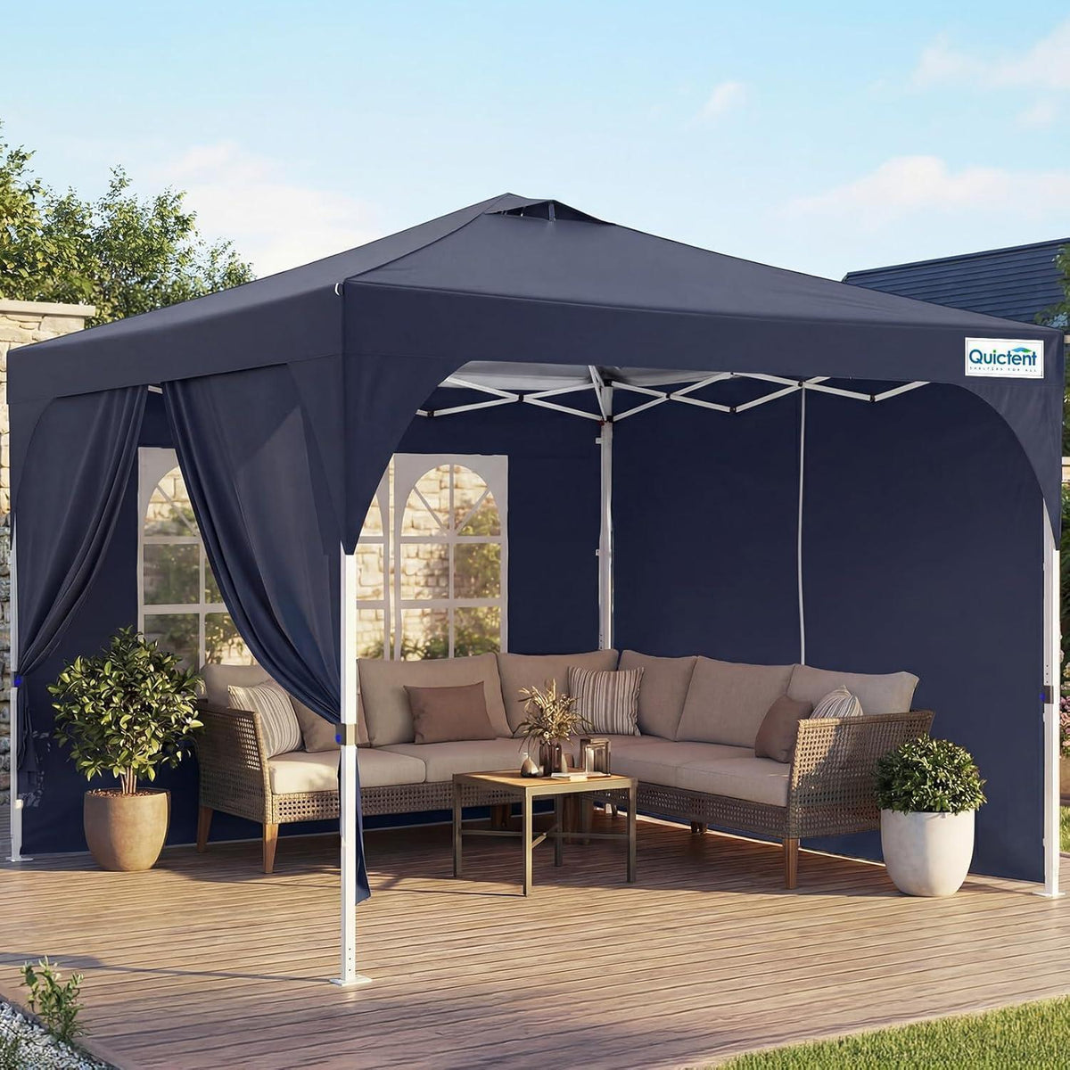 Faltpavillon 3x3m wasserdicht mit Seitenwänden & UV-Schutz