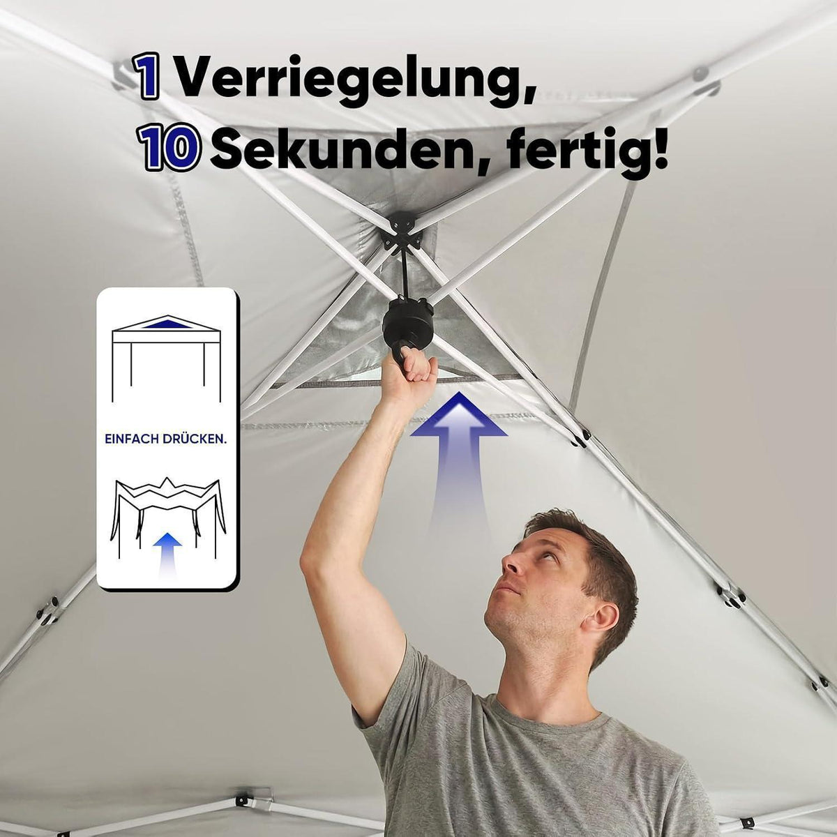 Faltpavillon 3x3m wasserdicht mit Seitenwänden & UV-Schutz
