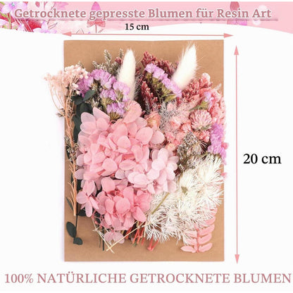 Getrocknete Blumen Set – Pink für DIY Deko & Kunsthandwerk