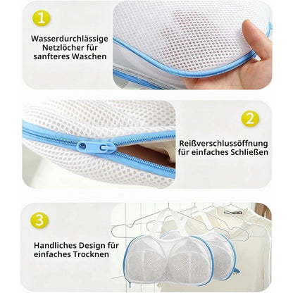 2x Wäschenetz BH Blau mit Reißverschluss – Schutz für empfindliche Wäsche