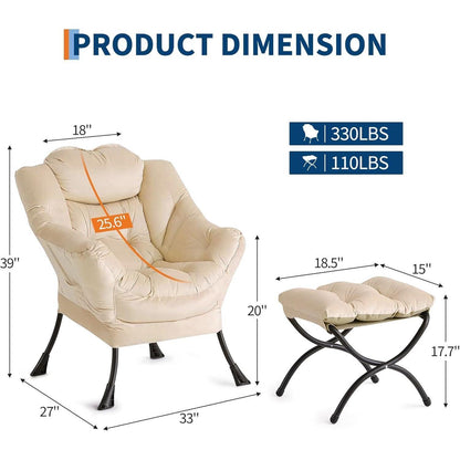 Lazy Chair mit Ottomane – Bequemer Lesesessel für Wohnzimmer
